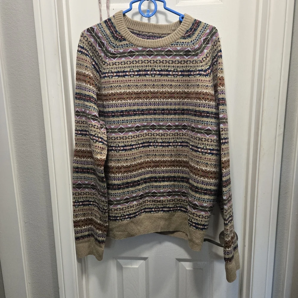 J. Crew Fair Isle sweater in Lambswool/merino Wool blend Size XL?